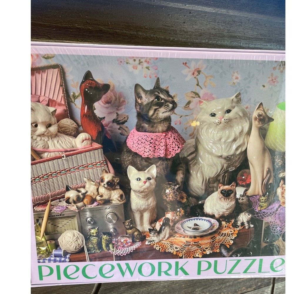 Peacework puzzles Cat Person 1000 Piece Jigsaw Puzzle New In Box Sealed Rare
